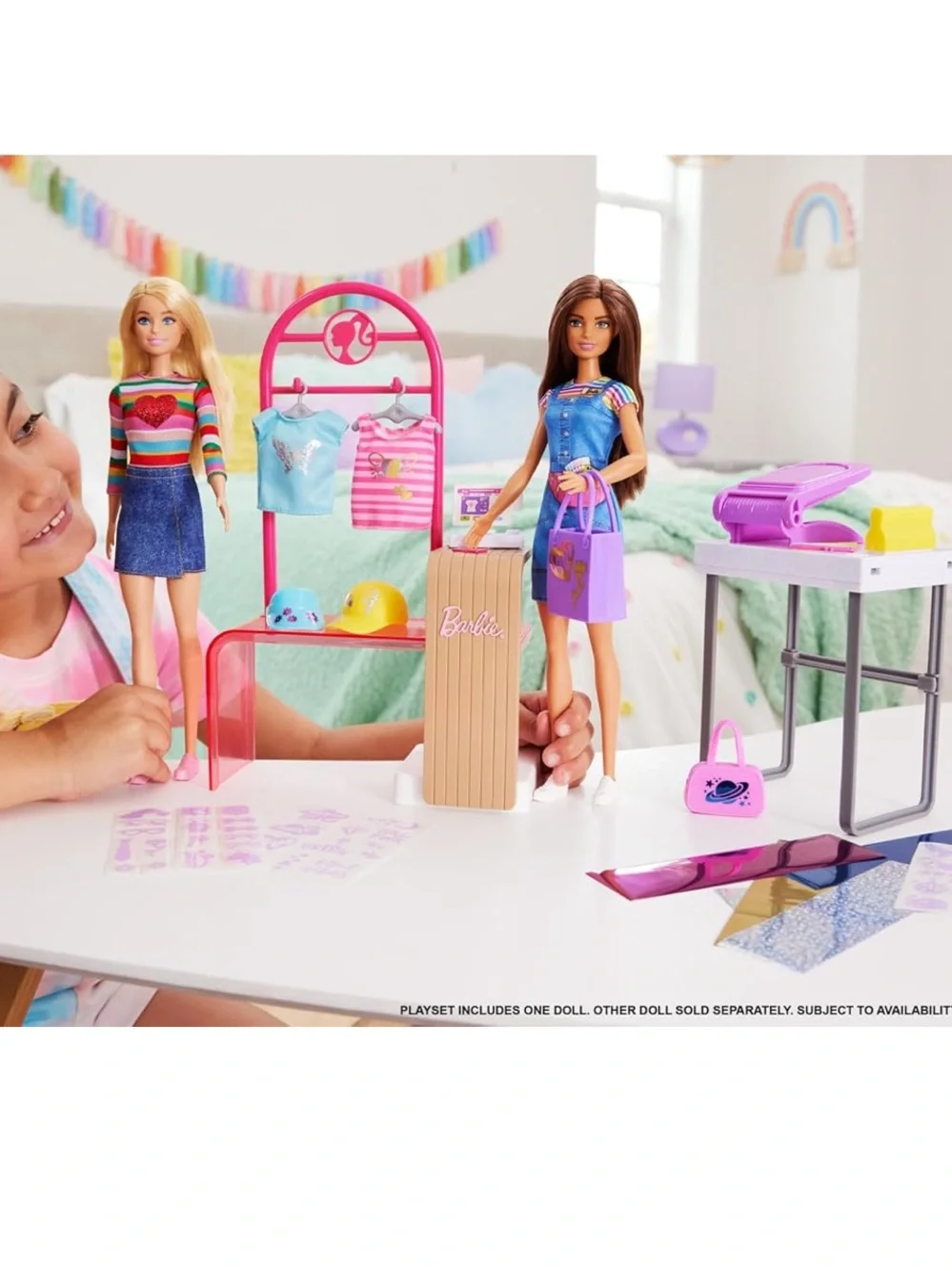 Barbie Make & Sell Boutique Playset w/ Foil Design Tools Clothes & Accessories